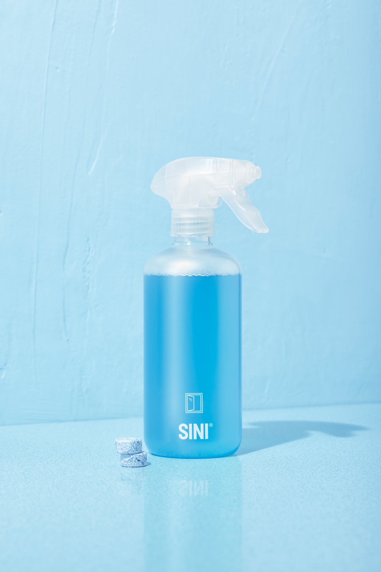 Ikkuna- puhdistusainetabletti starttipakkaus Sini - pullo + 2 tablettia